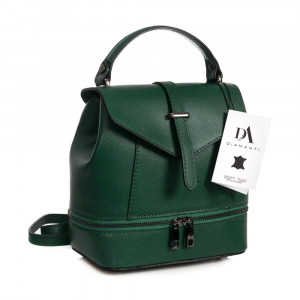 Rucsac dama din piele naturala DiAmanti Enna Verde Inchis